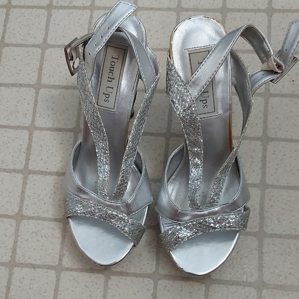 Touch Ups Glittery Silver Heels
